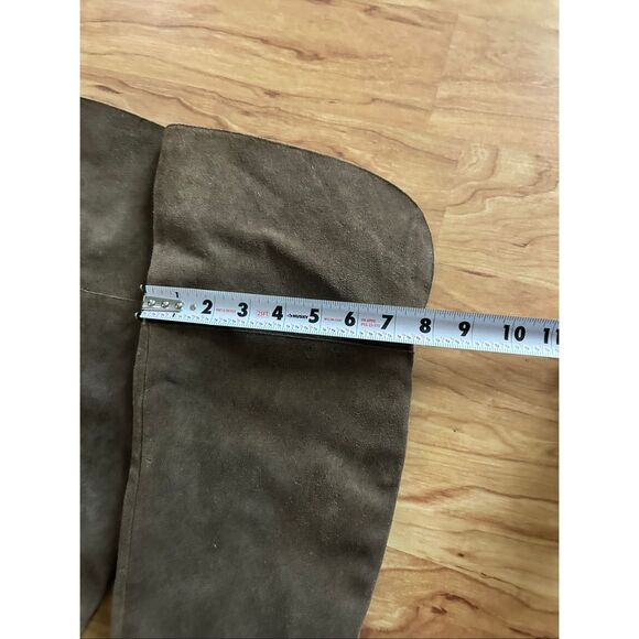 Kenneth Cole knee height boots size 9 dark gray suede leather chunky 4 inch heel - Picture 7 of 9